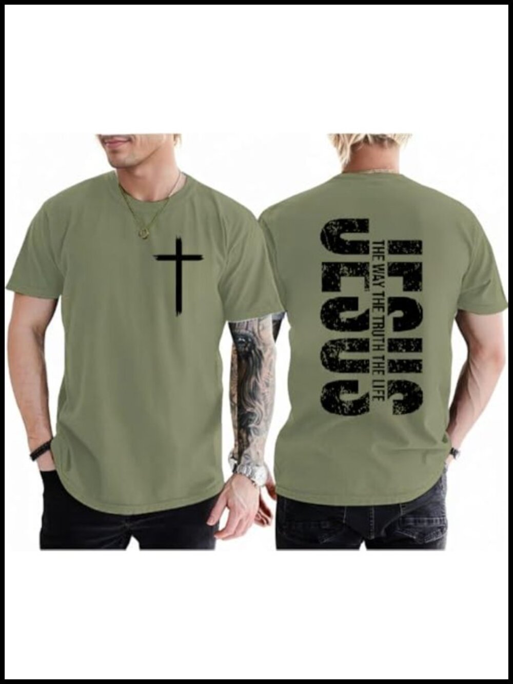 Christian Shirts for Men Vintage Jesus Religious Faith Cross Graphic Tshirt